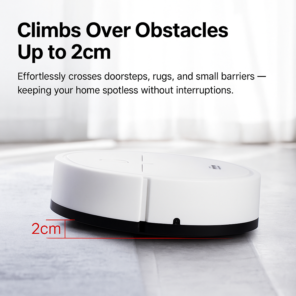 Mosrugs | 3-in-1 Robot Vacuum Cleaner | Powerful Suction, Smart Navigation & Ideal for Pet Owners and Busy Households