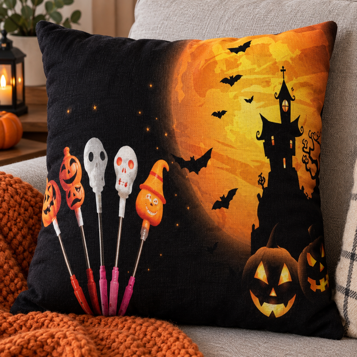 Decorative Scary Pumpkin Halloween Pillow Cases