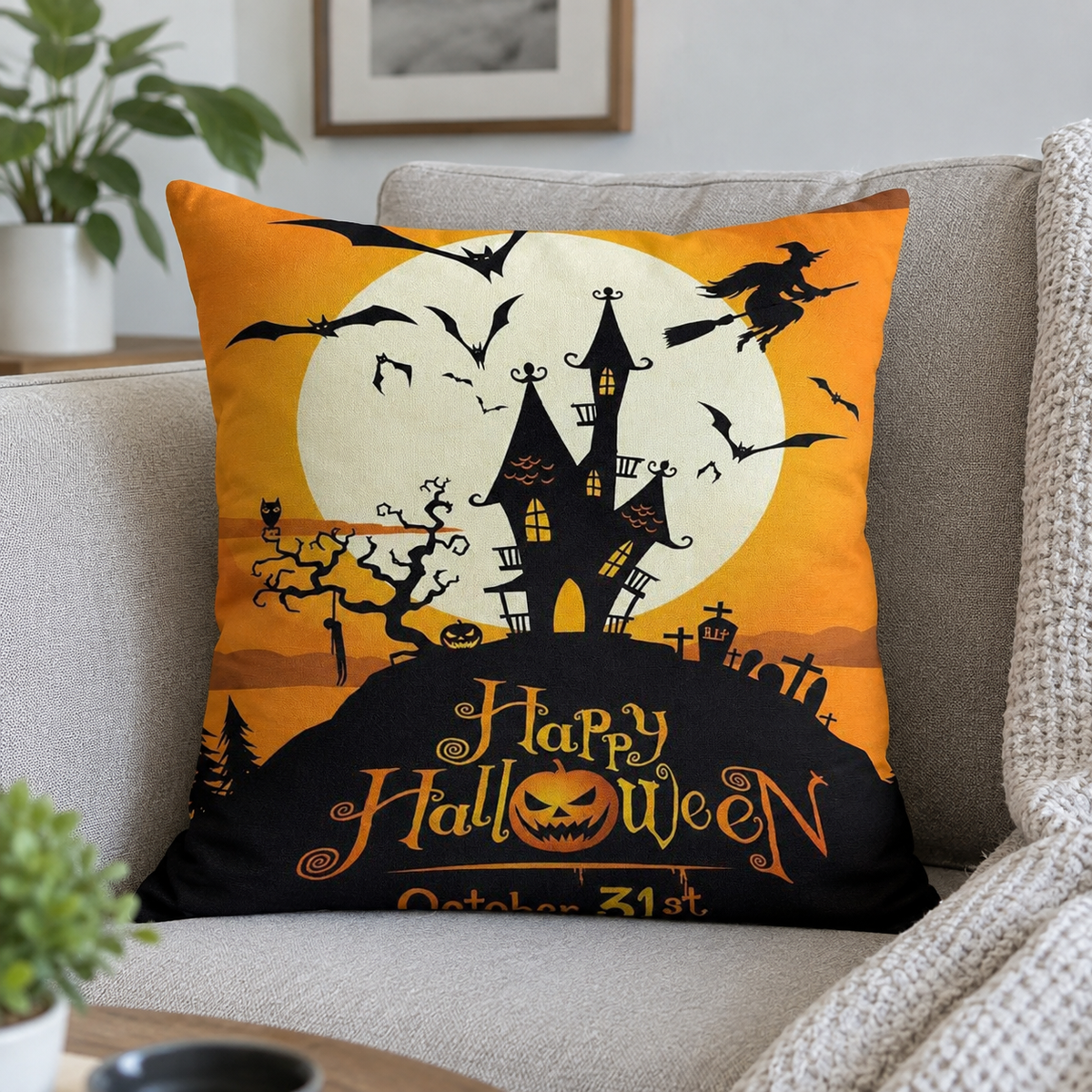 Scary House Halloween Pillow Cases