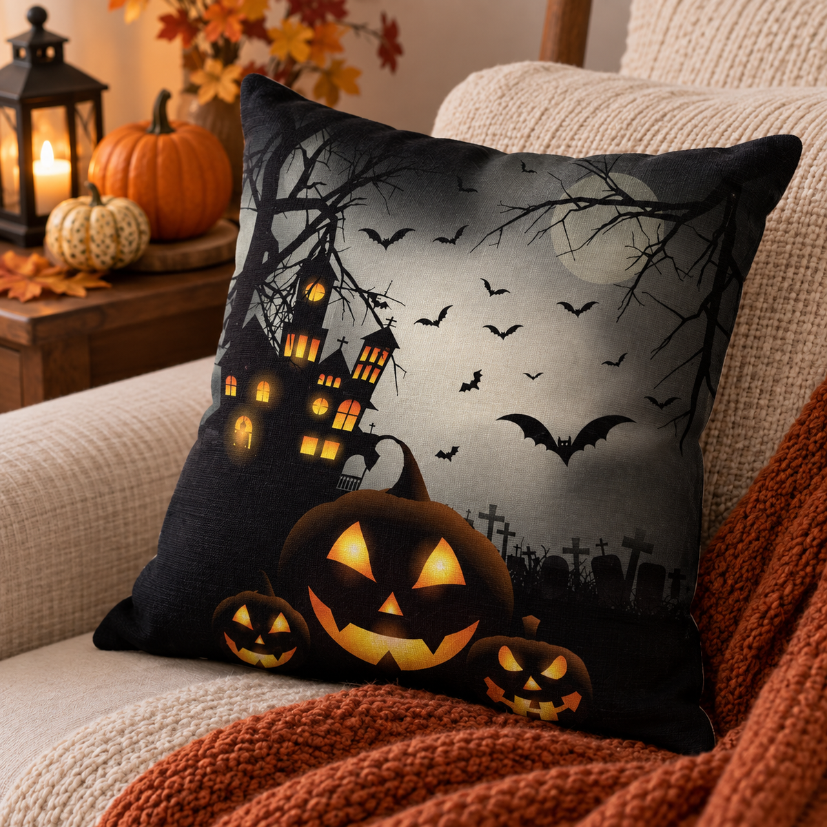 Ghost Scary Soft Halloween Pillow Cases