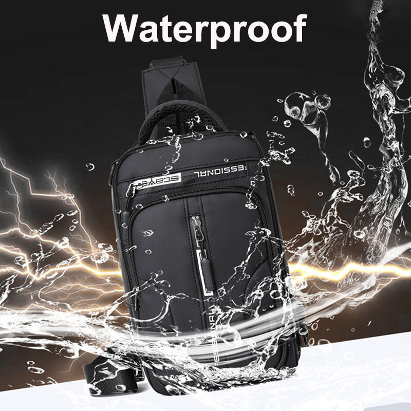 Mosrugs | Waterproof Oxford Crossbody Bag, Anti-Theft Sling Bag, USB Charging & Multi-Pocket Design