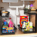 Mosrugs | Curcura – Heavy-Duty Adjustable Steel Under Sink Organizer for Kitchen & Bathroom
