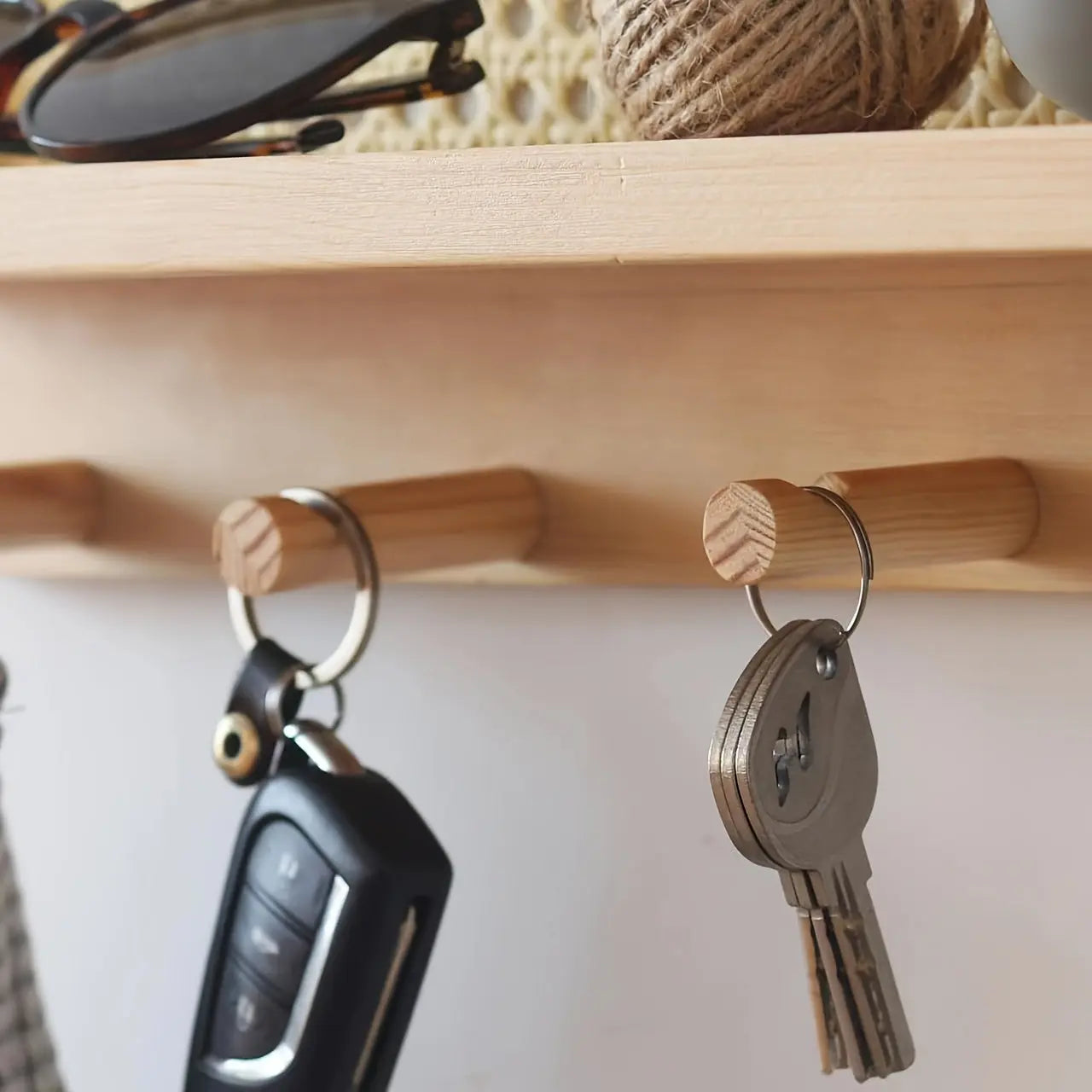 Mosrugs | HookShelf - Wooden Shelf with Hooks