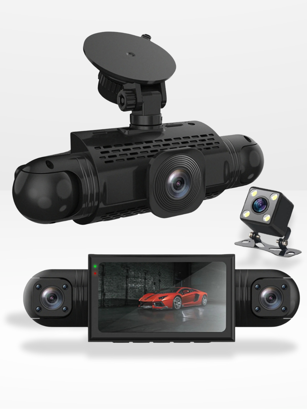 Mosrugs | 360° Car Dashcam | DashGard Pro CX360 | Full HD Driving Recorder with Night Vision & Parking Monitor