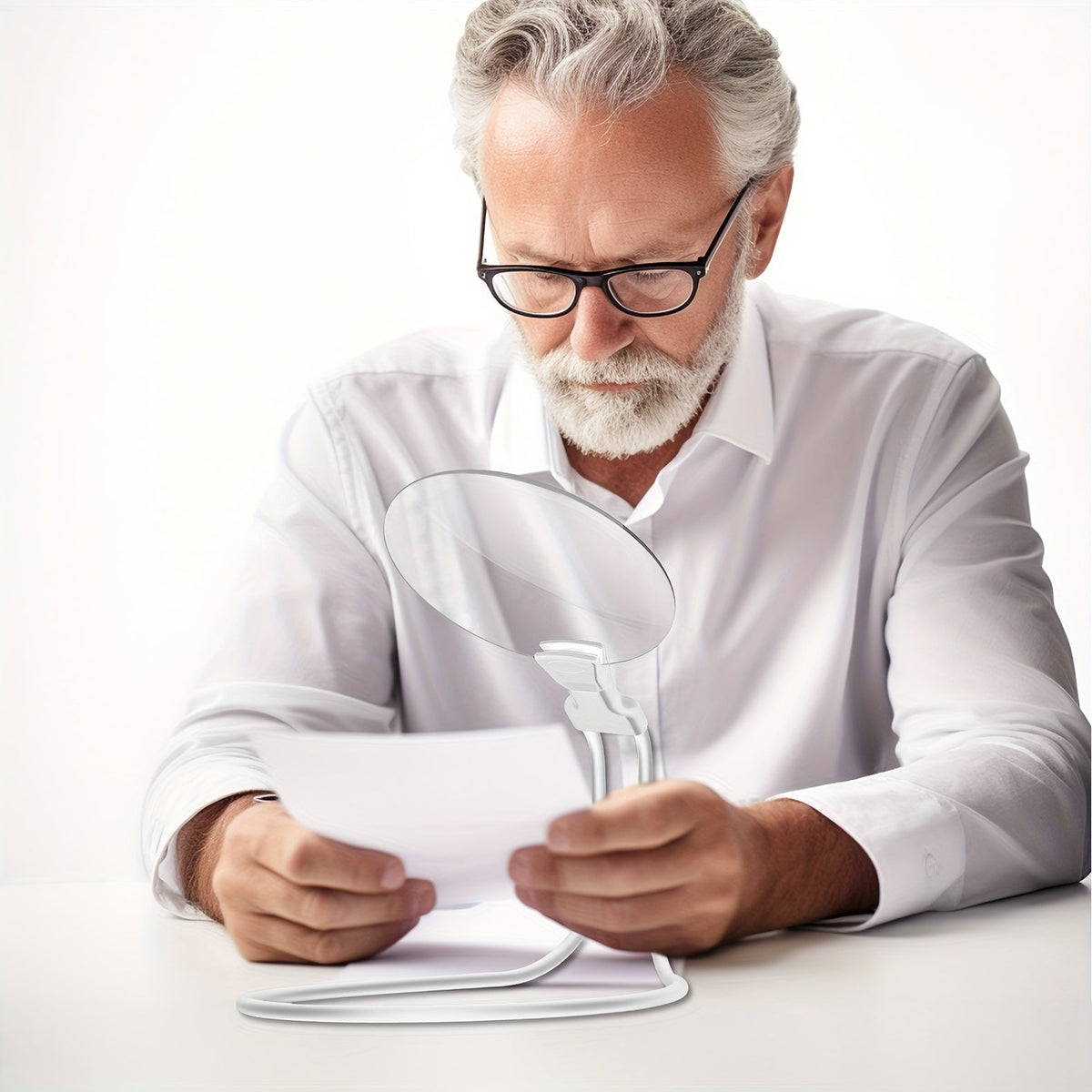 Mosrugs | 5X Magnifying Glass Pro – Hands-Free Adjustable Neck Magnifier for Reading, Crafts & Seniors