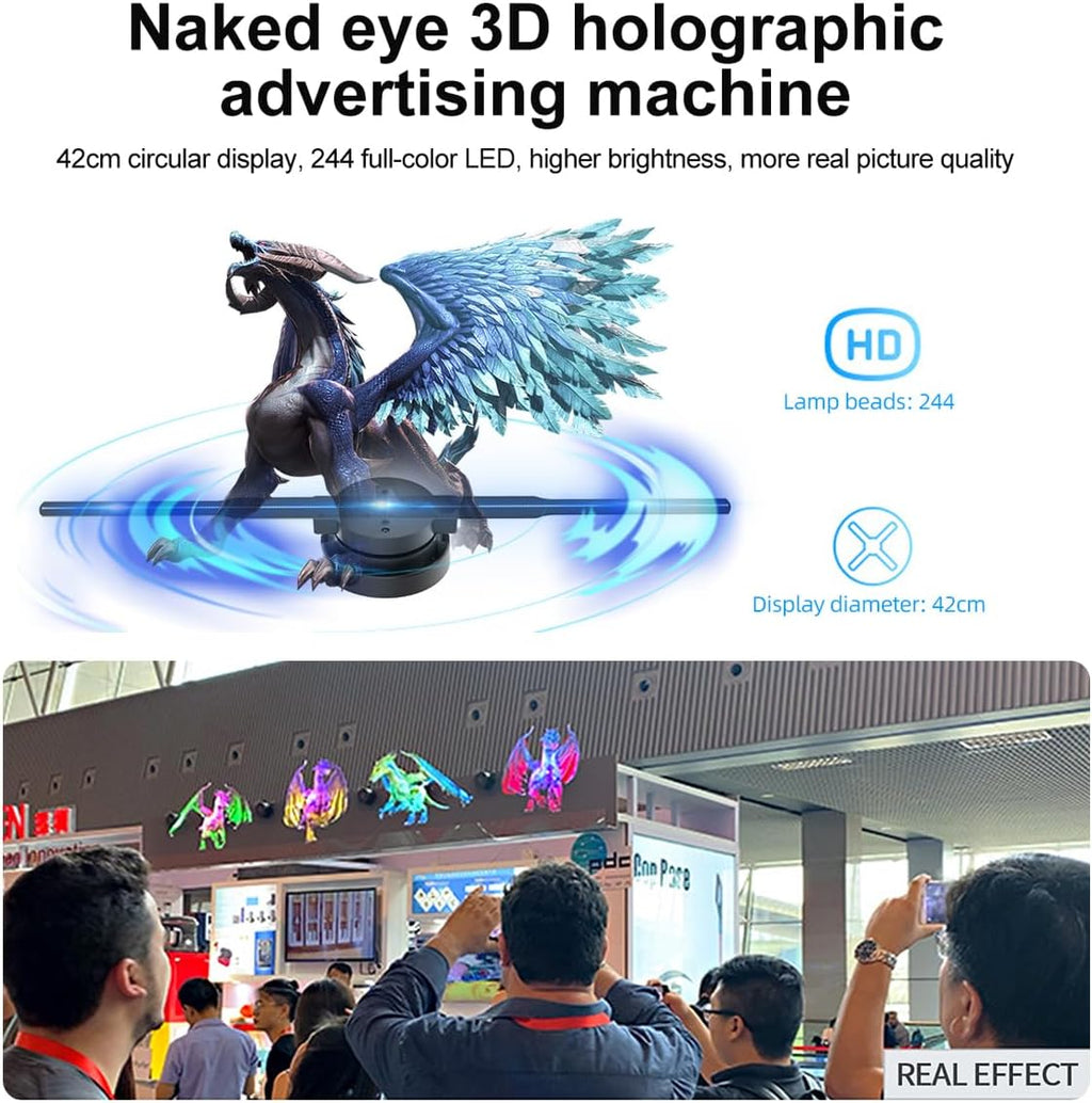 Mosrugs | 3D Hologram LED Fan Projector – High-Resolution Visual Display for Home, Business & Events