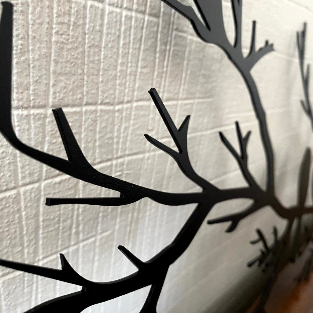 Mosrugs | Modern Metal Wall Art – NatureCraft Bird Design – Black Geometric Wall Decoration