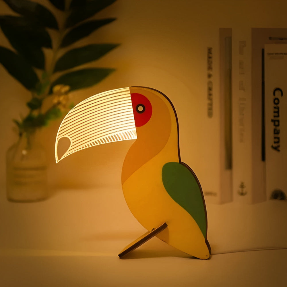 Mosrugs | Wooden Animal Table Lamp – Cute Decorative Night Light for Kids’ Rooms