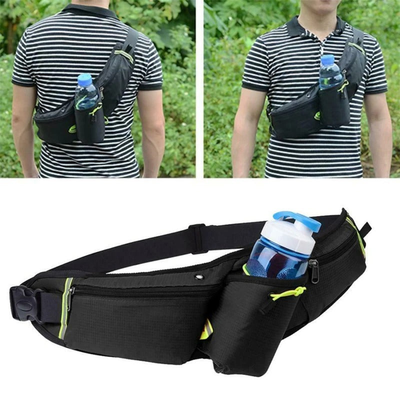 Mosrugs | RunEase Hydration Running Belt – Waterproof Waist Pack with Bottle Holder & Storage Pockets