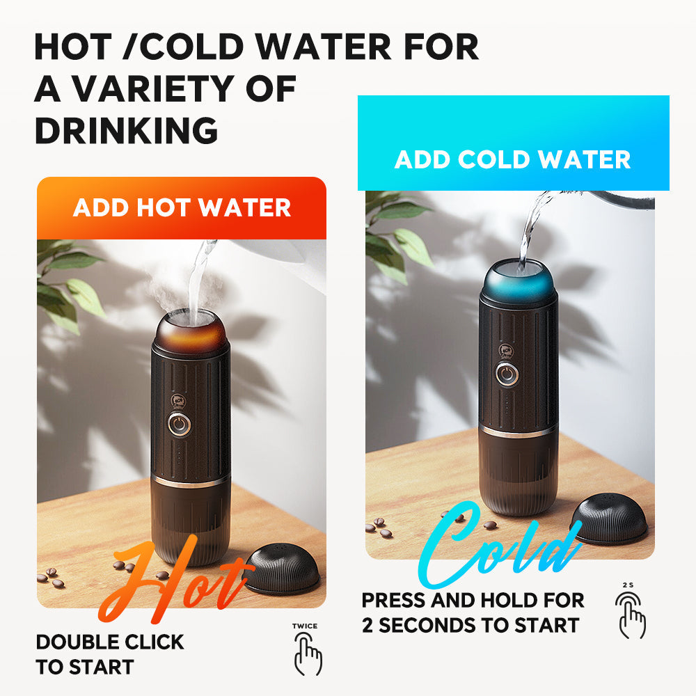 Mosrugs | Self-Heating Portable Electric Espresso Maker with USB-C Charger – Compatible with Ground Coffee & Nespresso Capsules
