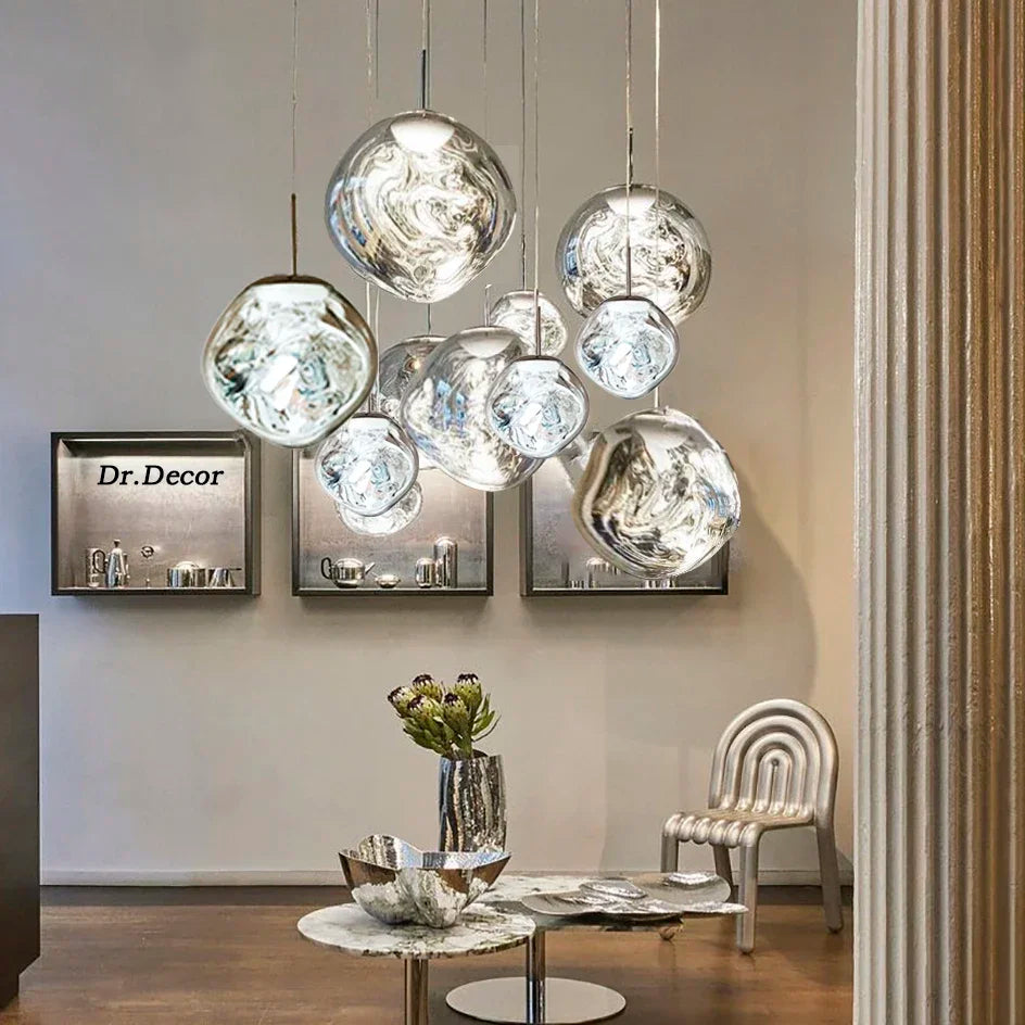 Mosrugs | Glass Pendant Light | Scandinavian Modern Design | Clear Glass