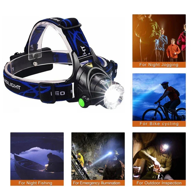Mosrugs | Powerful Waterproof LED Headlamp with Zoom & Rechargeable Battery – Outdoor Adventure Light