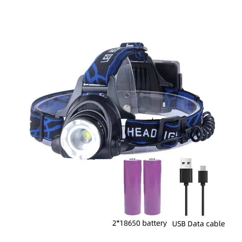 Mosrugs | Powerful Waterproof LED Headlamp with Zoom & Rechargeable Battery – Outdoor Adventure Light