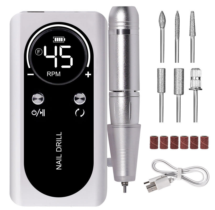 Mosrugs | ProNail 45000RPM Electric Nail File – Portable Rechargeable E-File for Manicure & Acrylic Nails | Low Noise