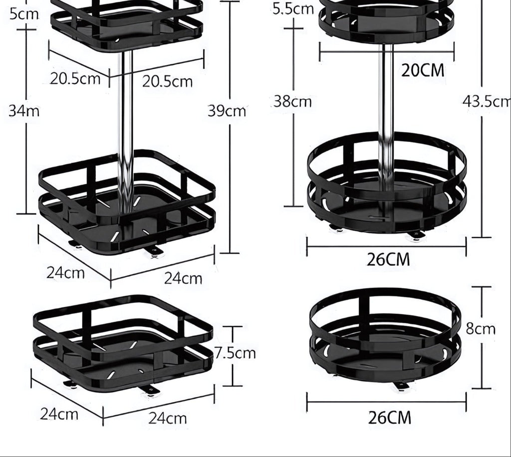 Mosrugs | TwistRack 360° – Rotating Storage Shelf | Space-Saving Adjustable Organizer for Kitchen, Bathroom & Home