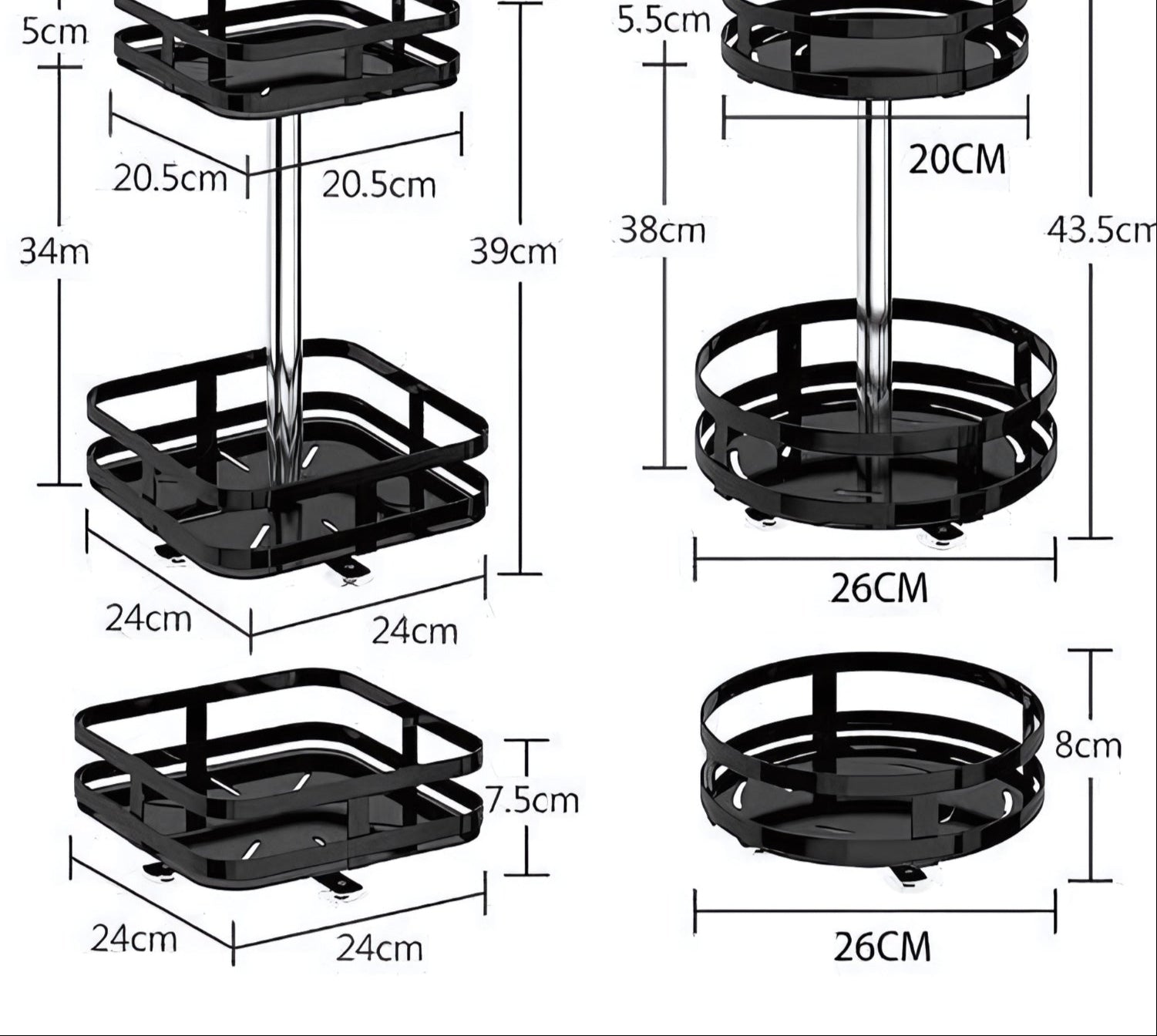 Mosrugs | TwistRack 360° – Rotating Storage Shelf | Space-Saving Adjustable Organizer for Kitchen, Bathroom & Home