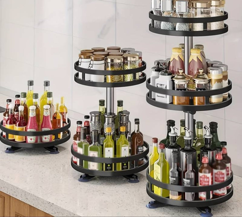 Mosrugs | TwistRack 360° – Rotating Storage Shelf | Space-Saving Adjustable Organizer for Kitchen, Bathroom & Home