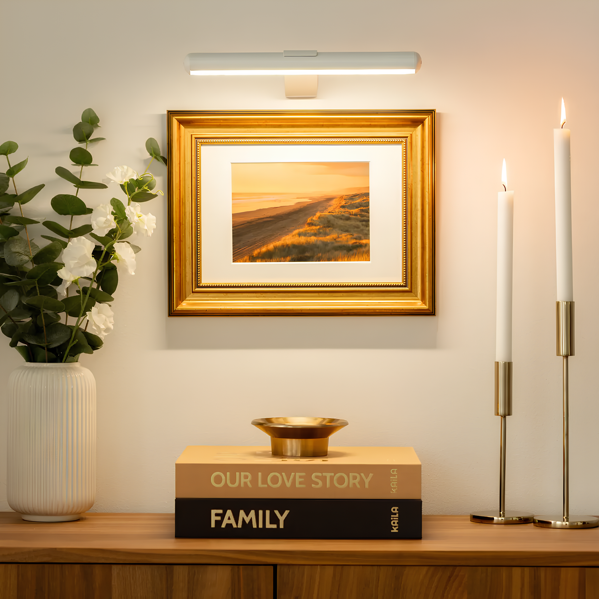 Mosrugs | ArtGlow Wireless LED Picture Light – Rechargeable Wall Lamp with Remote & Adjustable Dimming