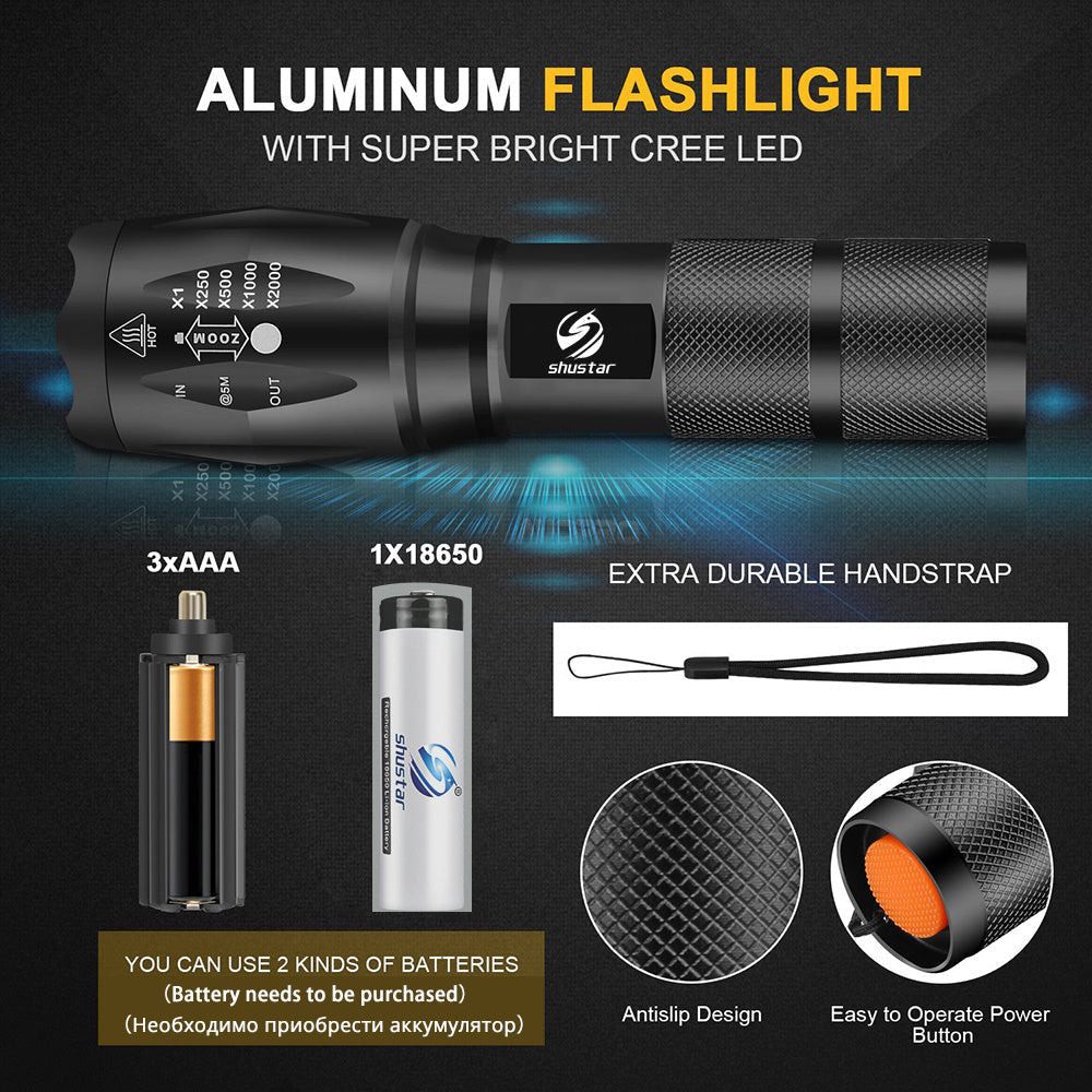 Mosrugs | High-Power Waterproof LED Flashlight | 30,000–50,000 Lumens Rechargeable Torch