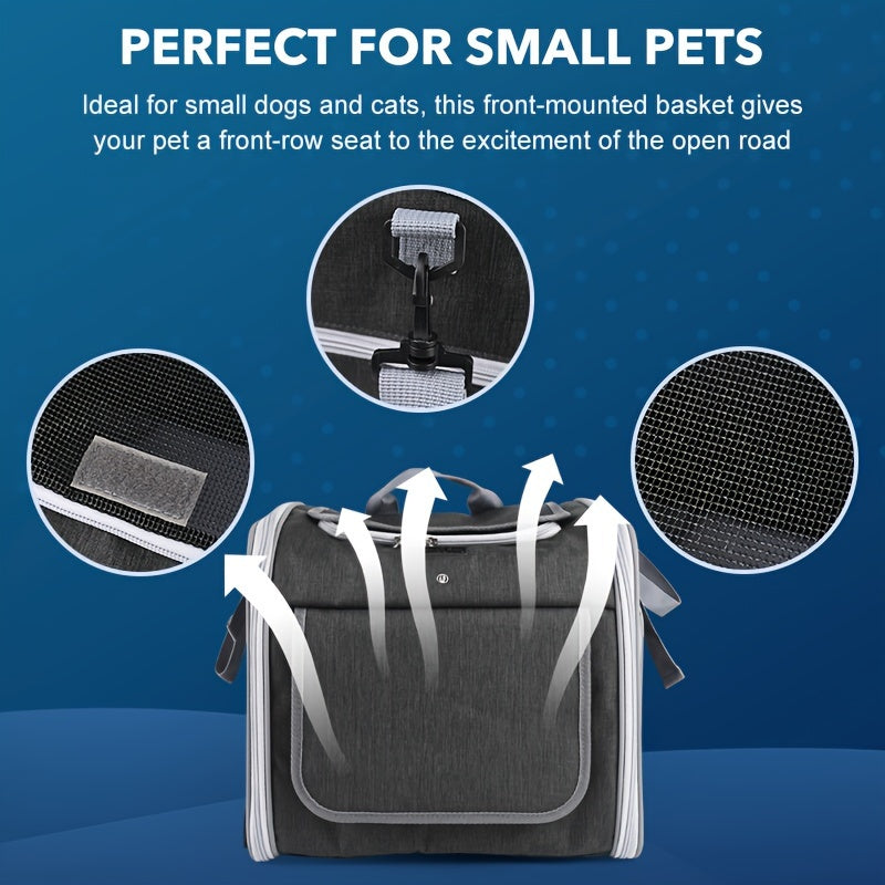 Mosrugs | Expandable Pet Bike Basket – Comfortable & Safe Bicycle Carrier for Small Dogs and Cats