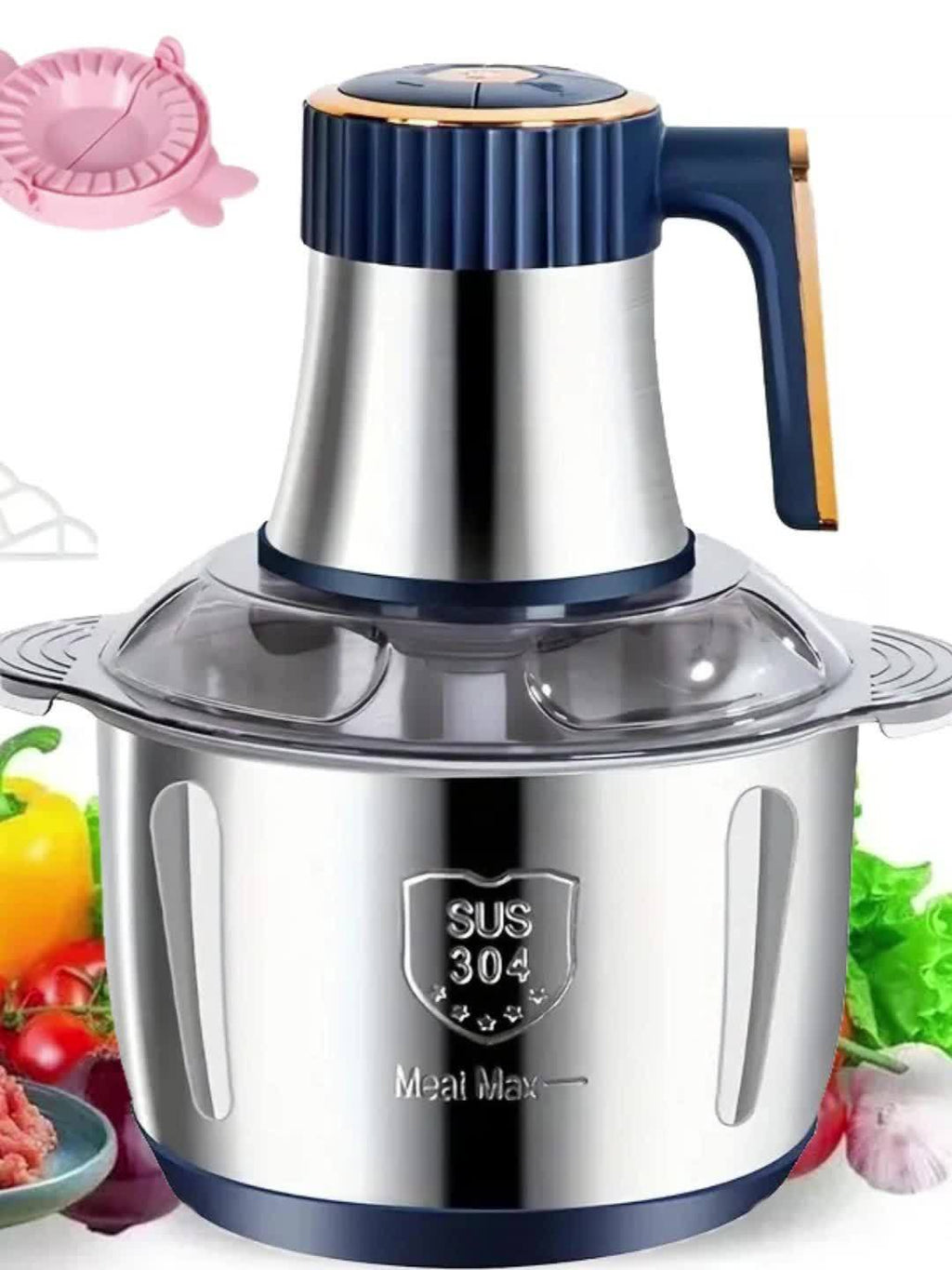 Mosrugs | Stainless Steel Food Processor – Powerful Meat Grinder & Vegetable Chopper (5L, 5000 RPM)