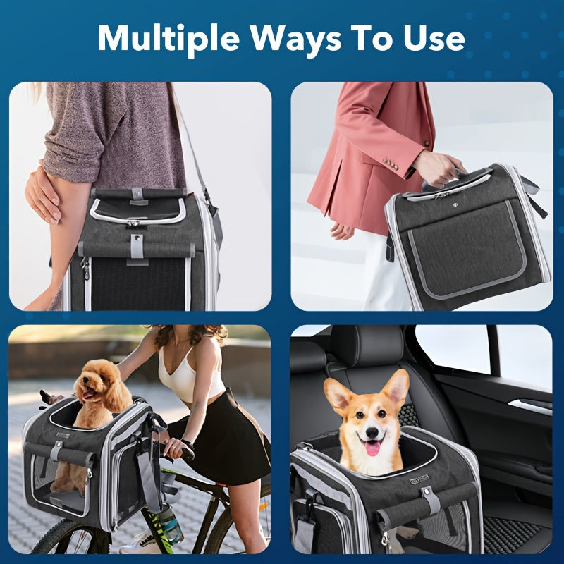 Mosrugs | Expandable Pet Bike Basket – Comfortable & Safe Bicycle Carrier for Small Dogs and Cats