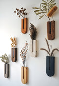Mosrugs | WoodFlora | Rustic Wooden Wall Flower Holder Set – Creative Plant Display for Indoor Spaces