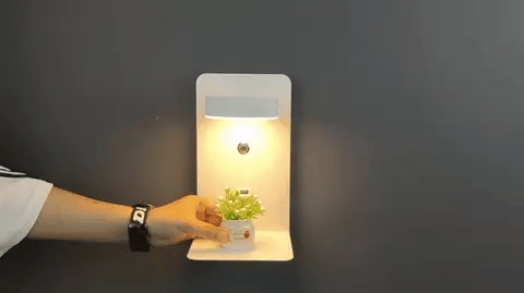 Mosrugs | LED Wall Light with Shelf | Soft Glow, Modern Design & Ideal for Creating a Festive Atmosphere in Your Bedroom