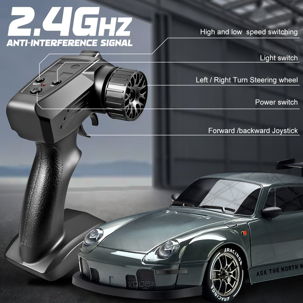 Mosrugs | 1:24 RC Drift Car | 4WD, LED Wheels & USB Rechargeable for Indoor and Outdoor Racing Fun