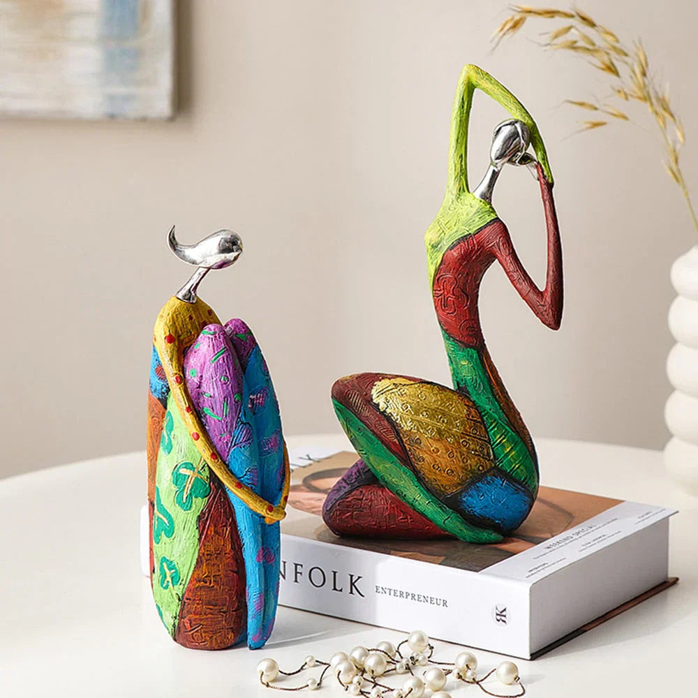 Mosrugs | Modern Abstract Woman Sculptures – Handcrafted Colourful Resin Art for Home Decor