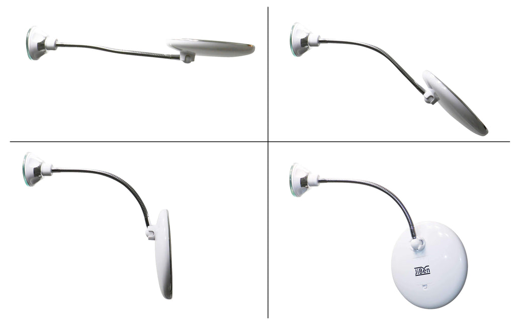 Mosrugs | Claravue LED Magnifying Mirror with Flexible Gooseneck – 10x Zoom, Daylight LEDs & Suction Mount