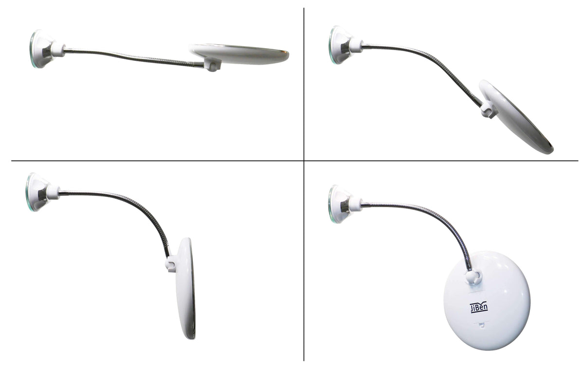 Mosrugs | Claravue LED Magnifying Mirror with Flexible Gooseneck – 10x Zoom, Daylight LEDs & Suction Mount