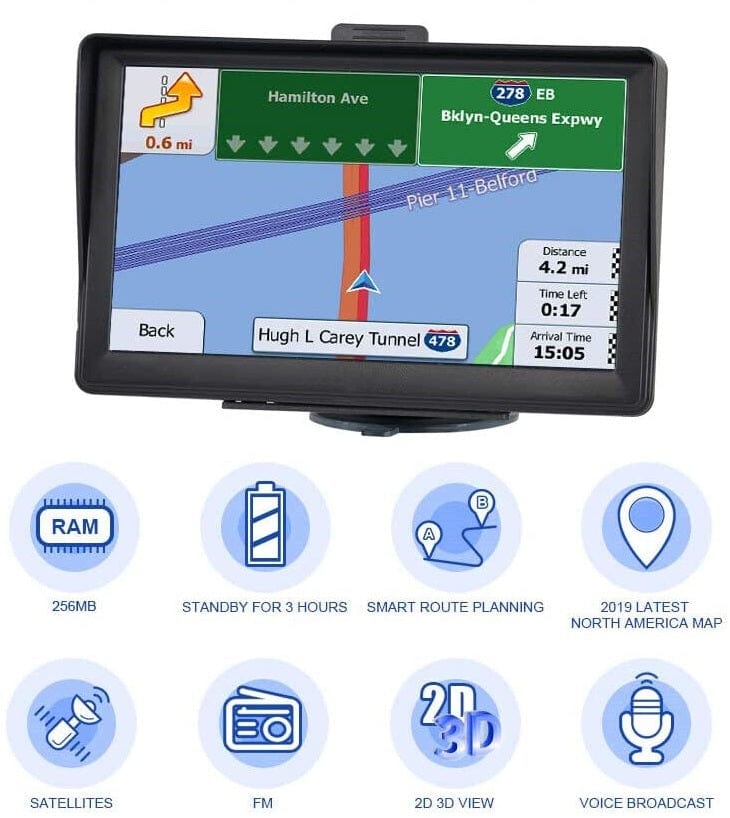 Mosrugs | 7" GPS Navigation System – 2025 Upgraded Sat Nav for Cars & Trucks