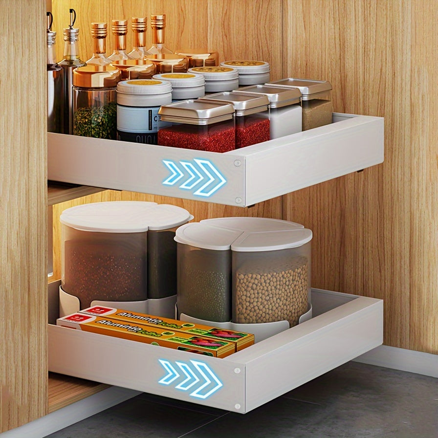 Mosrugs | Lina Pull-Out Kitchen Cabinet Organiser – Space-Saving Sliding Pantry Storage Rack