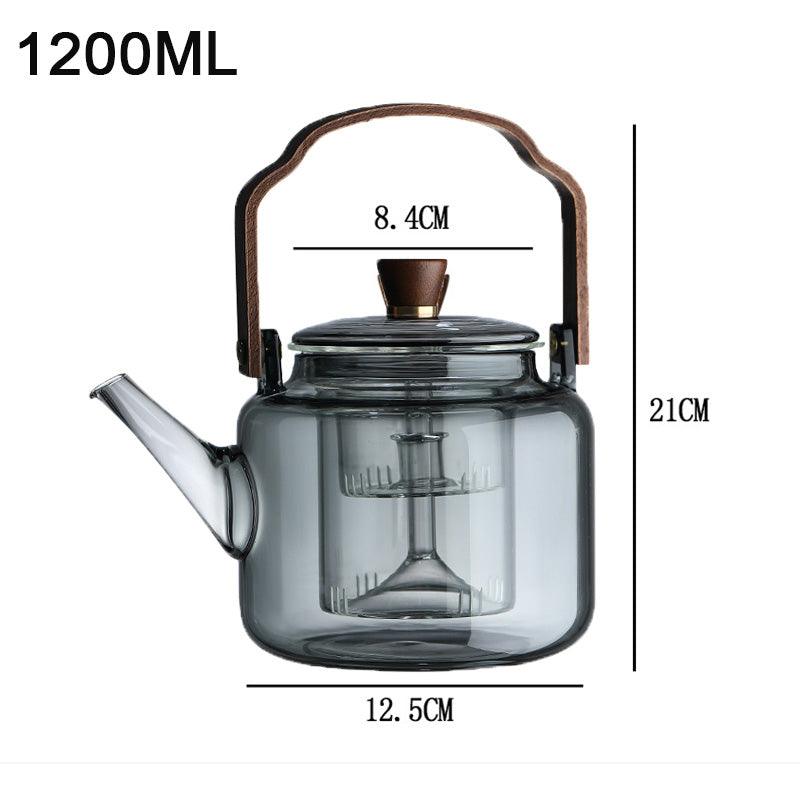 Mosrugs | Serenya – Smoked Glass & Wood Tea Infuser | Elegant Teaware for Loose Leaf Brewing