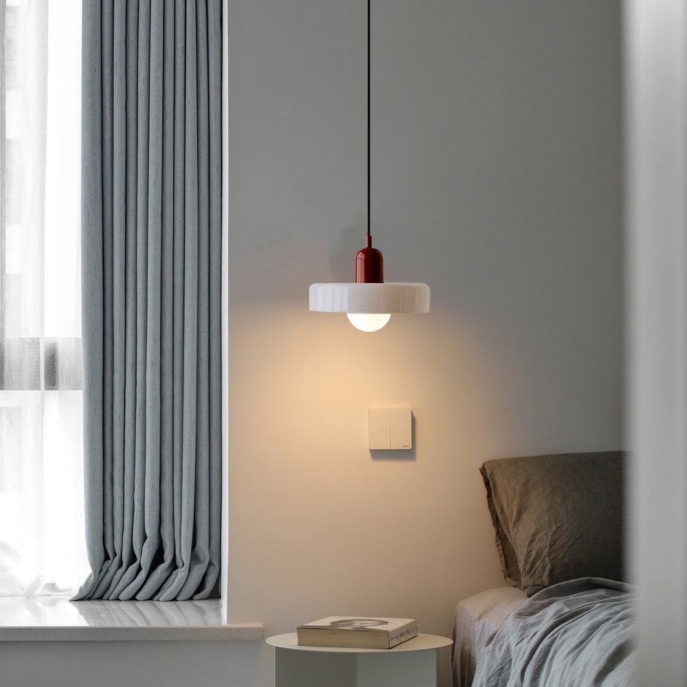 Mosrugs | Coloured Glass Pendant Light – Elegant Bauhaus-Style Hanging Lamp for Living Room & Dining Area
