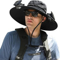 Mosrugs | Lightweight Breathable Cooling Sun Hat for Men with Dual Fan & Solar Power