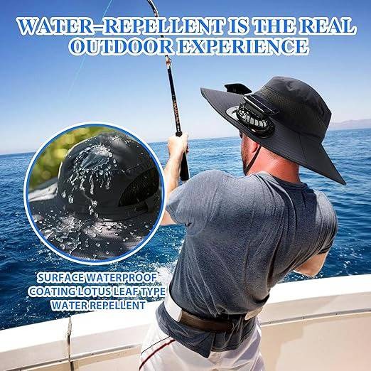Mosrugs | Lightweight Breathable Cooling Sun Hat for Men with Dual Fan & Solar Power