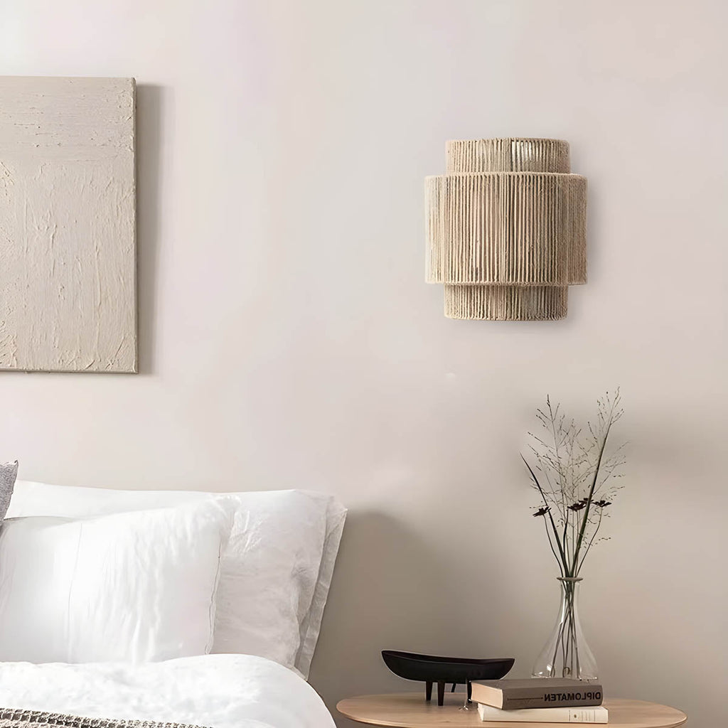 Mosrugs | Japanese-Inspired Minimalist LED Wall Light – Natural Rope Design & Warm Ambient Lighting