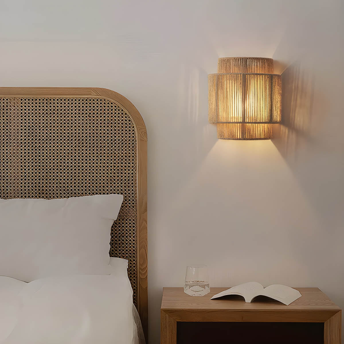 Mosrugs | Japanese-Inspired Minimalist LED Wall Light – Natural Rope Design & Warm Ambient Lighting