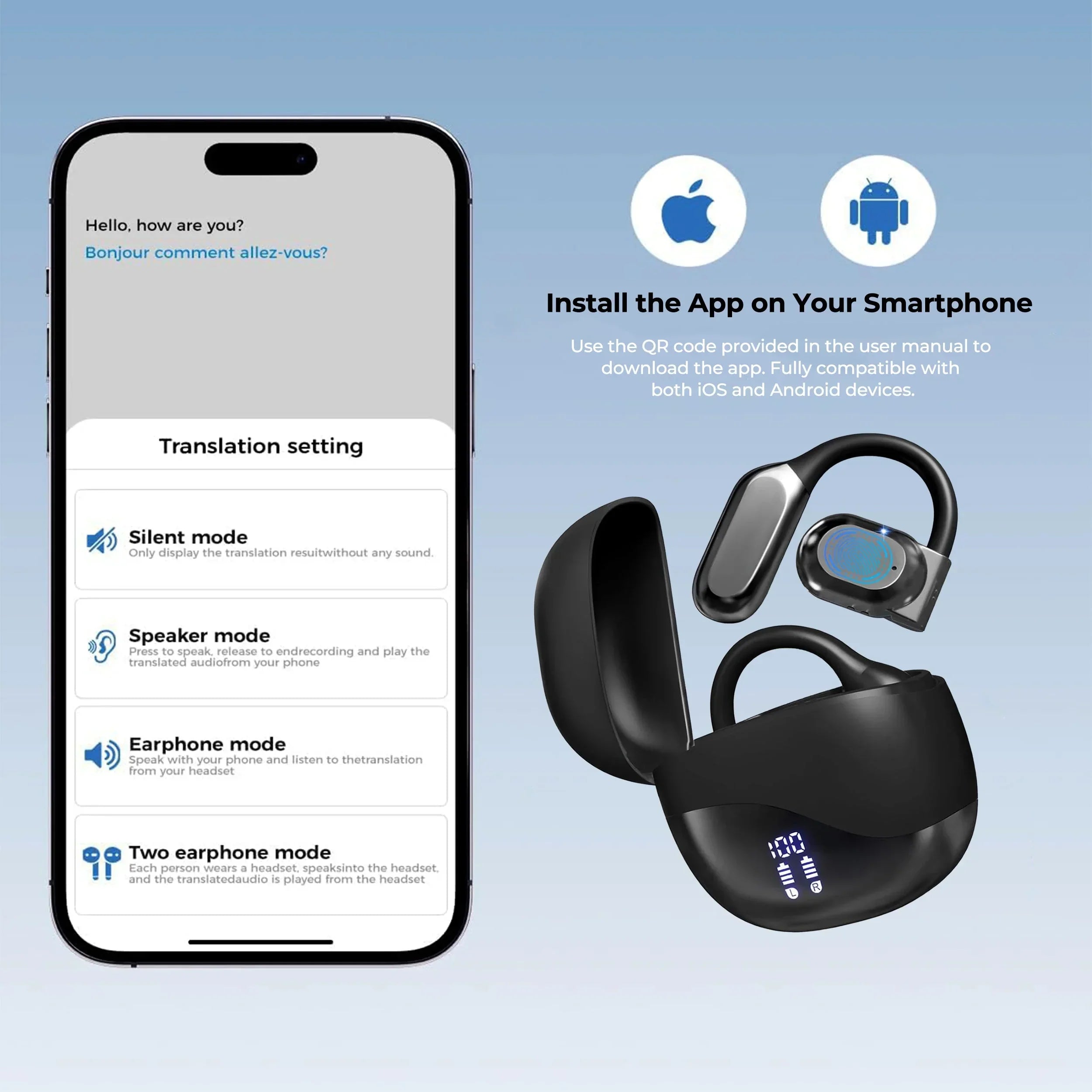 Mosrugs | Smart AI Translation Earbuds – 144 Language Translator