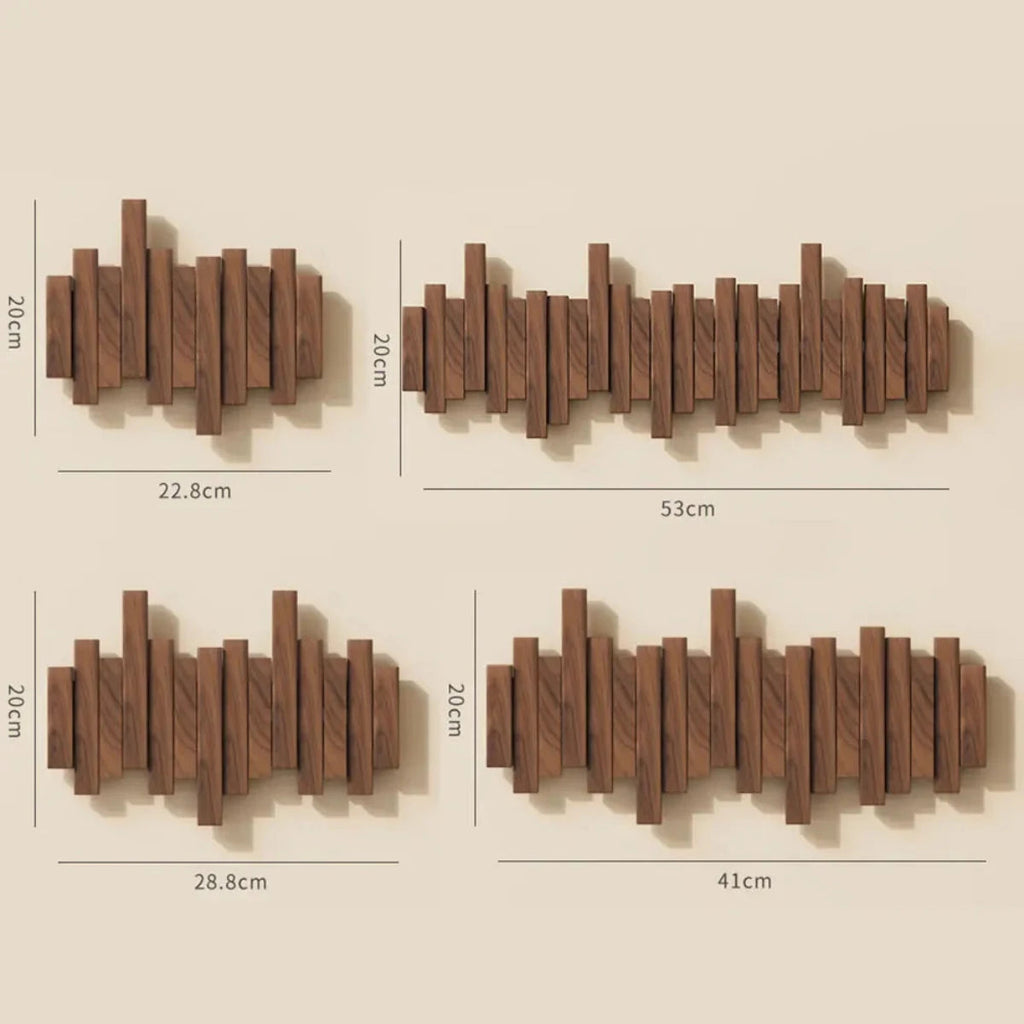Mosrugs | Piano Wall-Mounted Coat Rack – Walnut or Beech Wood Hook Rail for Jackets, Bags & Hats