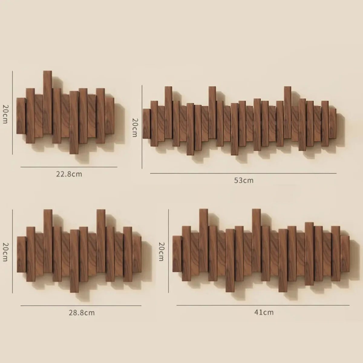 Mosrugs | Piano Wall-Mounted Coat Rack – Walnut or Beech Wood Hook Rail for Jackets, Bags & Hats