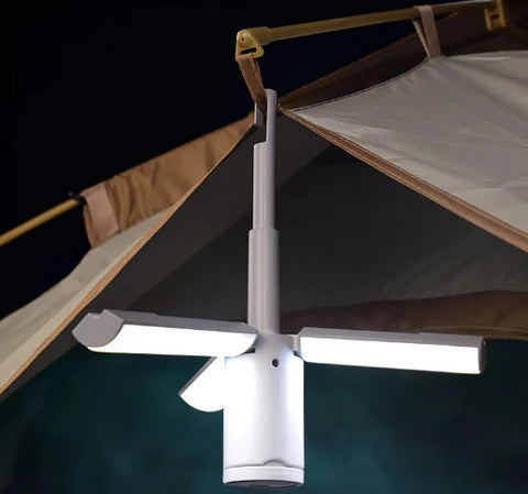 Mosrugs | All-in-One Camping Lamp | Rechargeable Outdoor Light with Adjustable Brightness & Long Battery Life