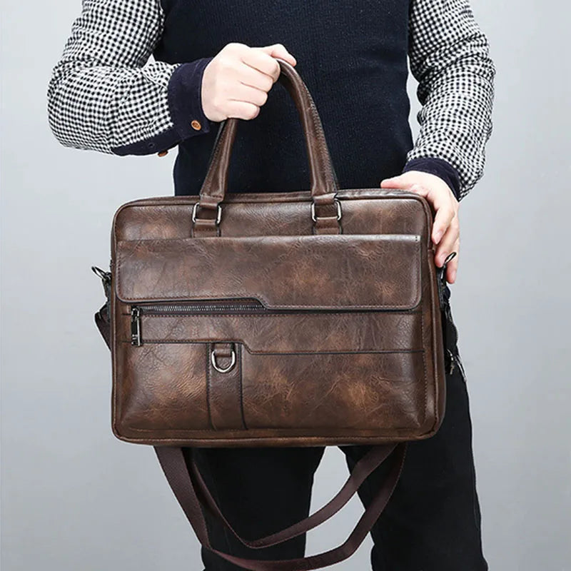 Mosrugs | Benedicto – Stylish Genuine Leather Shoulder Bag for Men | Classic Crossbody Satchel for Daily Use