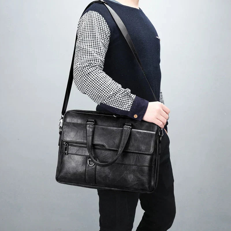 Mosrugs | Benedicto – Stylish Genuine Leather Shoulder Bag for Men | Classic Crossbody Satchel for Daily Use
