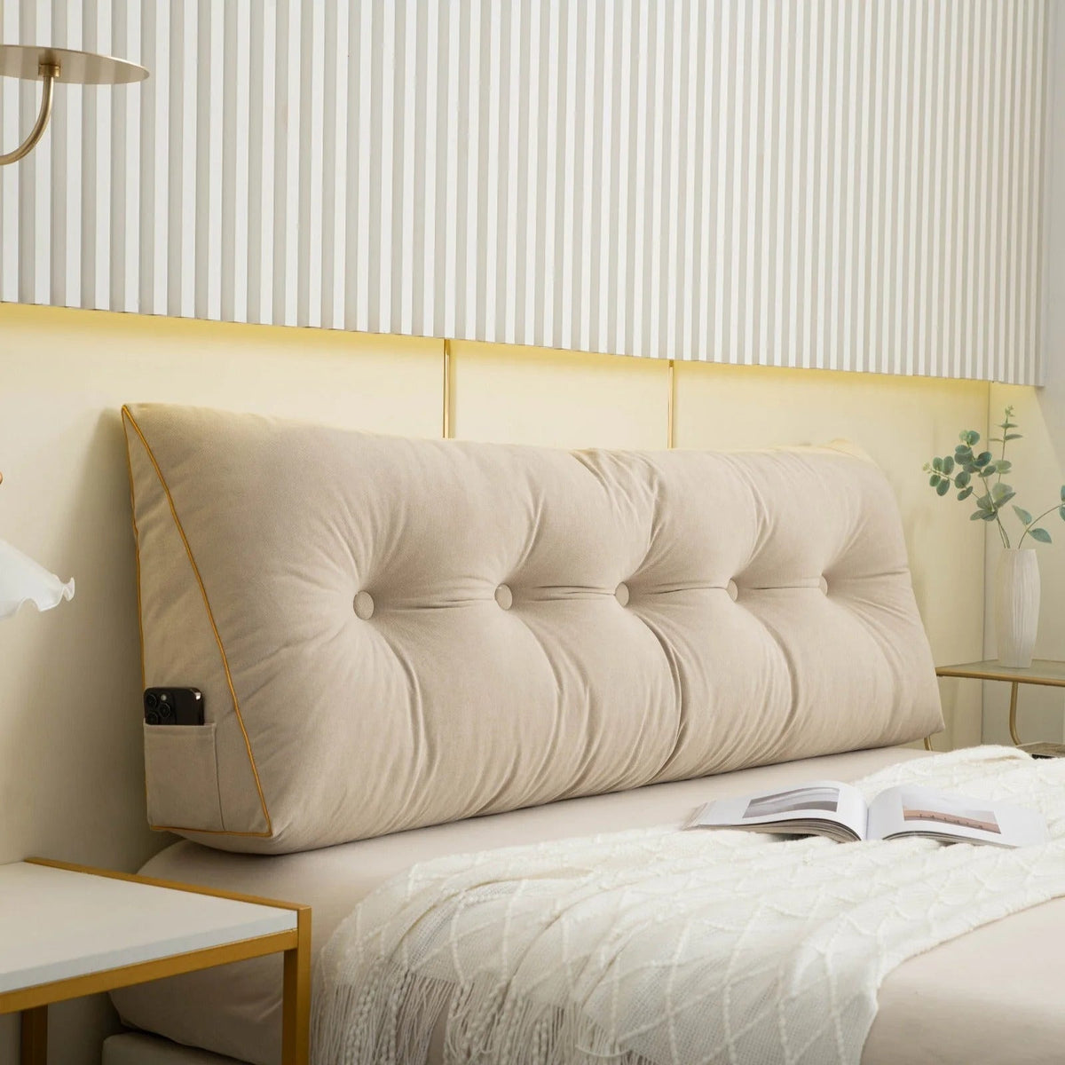 Mosrugs | Ergonomic Wedge Pillow | Back & Neck Support with Removable Cover for Bed & Sofa Relaxation