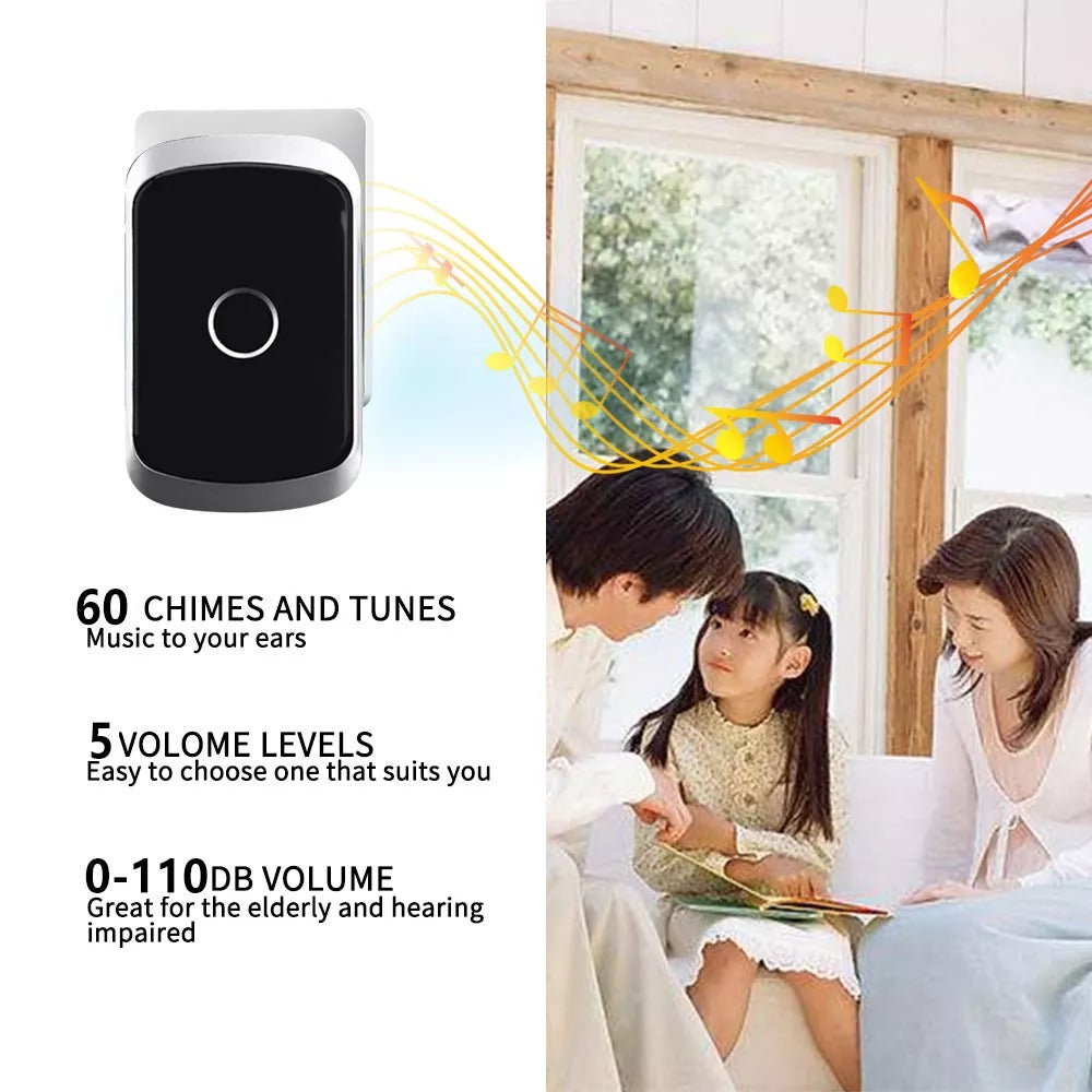 Mosrugs | Wireless Waterproof Doorbell with LED Flash – Easy Installation, Adjustable Volume & 36 Chimes