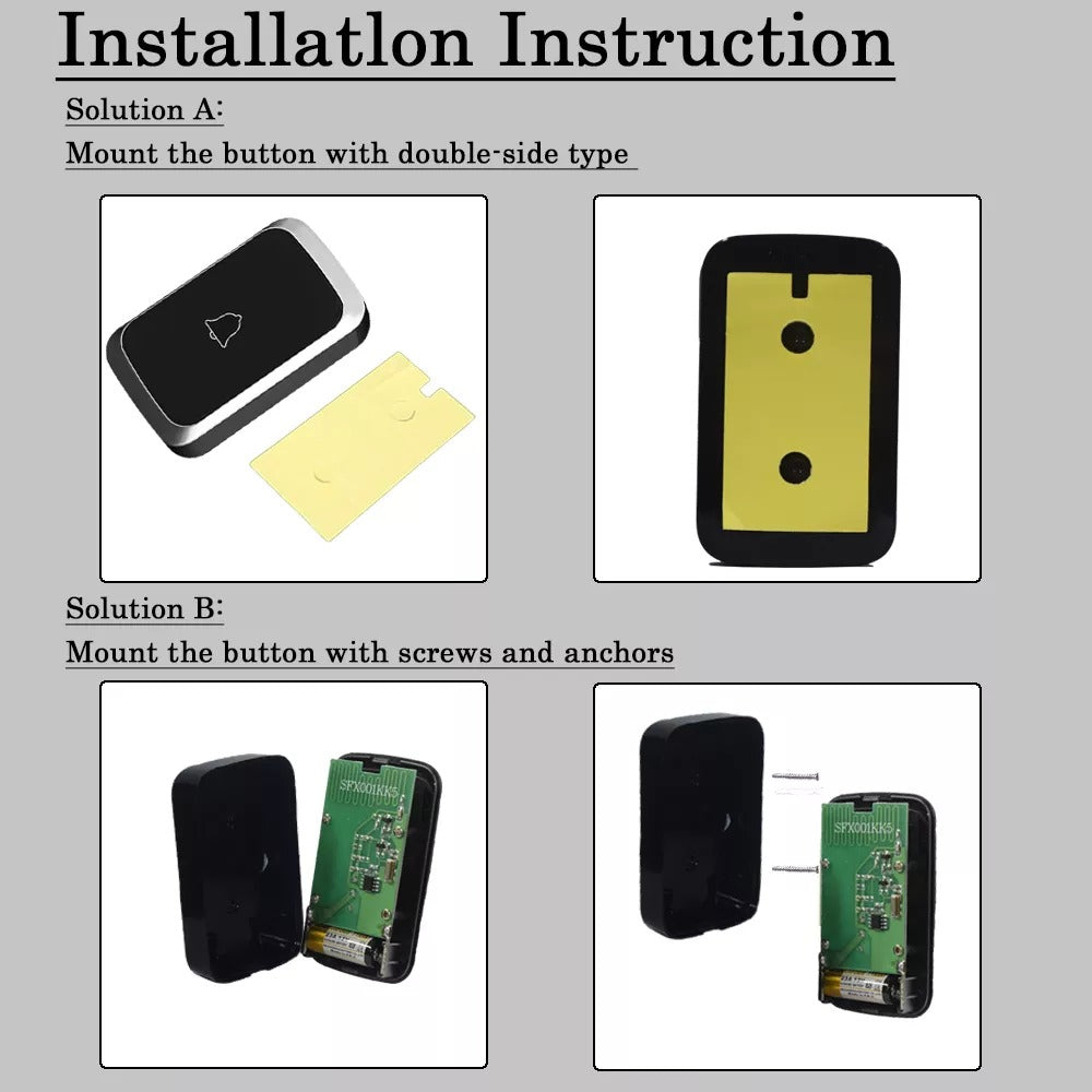 Mosrugs | Wireless Waterproof Doorbell with LED Flash – Easy Installation, Adjustable Volume & 36 Chimes