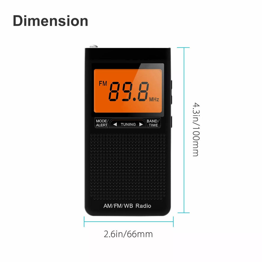 Mosrugs | Portable AM/FM Pocket Radio with Weather Alerts and Digital Tuning